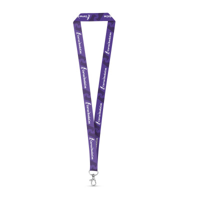 WINDSOR. SET Lanyard SUBLIMATION Long II (20 mm) em poliéster reciclado (100 rPET) com mosquetão de gatilho 20 mm